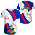 Haiti Island Map Flag T-Shirt for Men