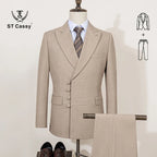 Elegant Men’s 2-Piece Suit – Slim Fit, Double-Breasted Style