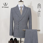 Elegant Men’s 2-Piece Suit – Slim Fit, Double-Breasted Style