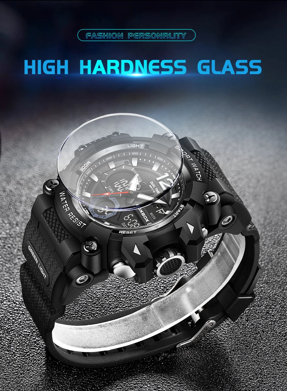 Men’s Fashion Sport Watch – 50M Waterproof, Shock Resistant LED Alarm