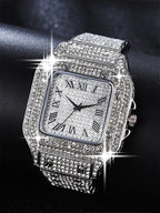Men's Elegance Black Diamond Quartz Watch
