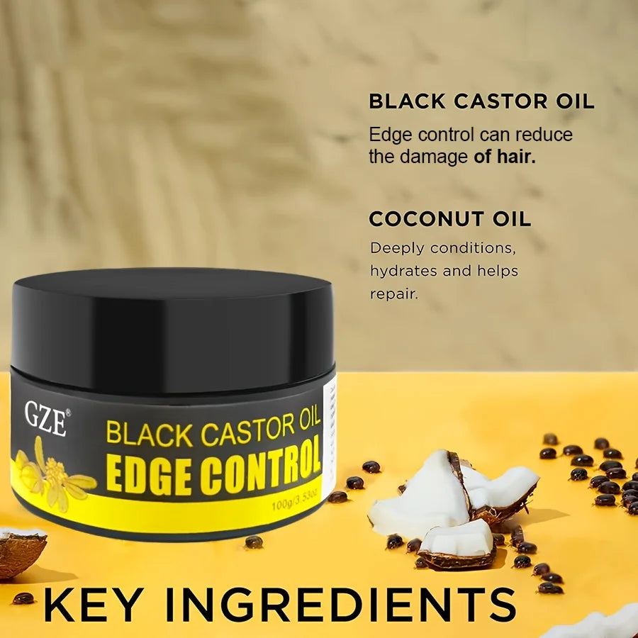 GZE African Black Castor Oil Extra Hold Gel – Frizz Control for Braids
