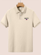 Men's Slim Fit Haiti Flag Shirt – Breathable, Stretchy & Casual