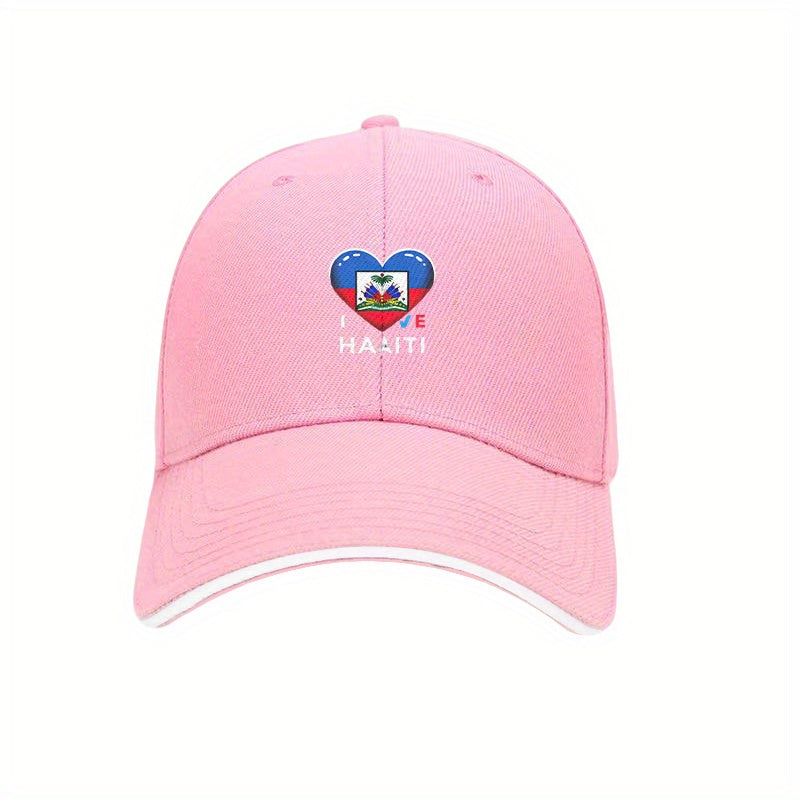 Haiti Flag Heart Baseball Cap – Adjustable for men and women