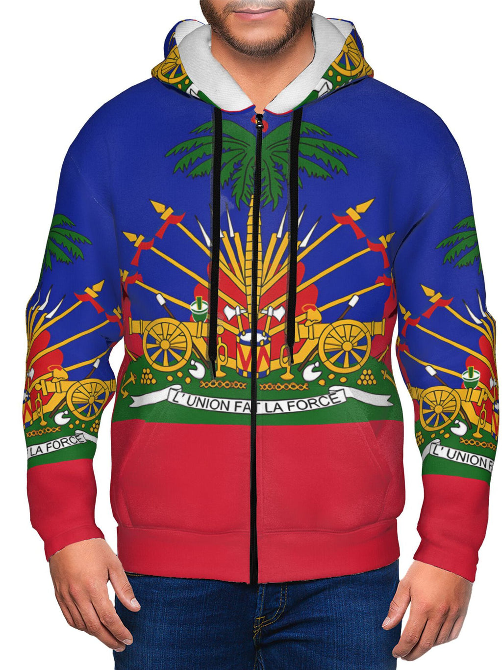 Men’s 3D Skeleton Print Zip Hoodie