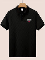 Men's Slim Fit Haiti Flag Shirt – Breathable, Stretchy & Casual