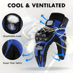 Unisex Four-Season Touchscreen Gloves - Breathable Motorcycle & Cycling Gloves