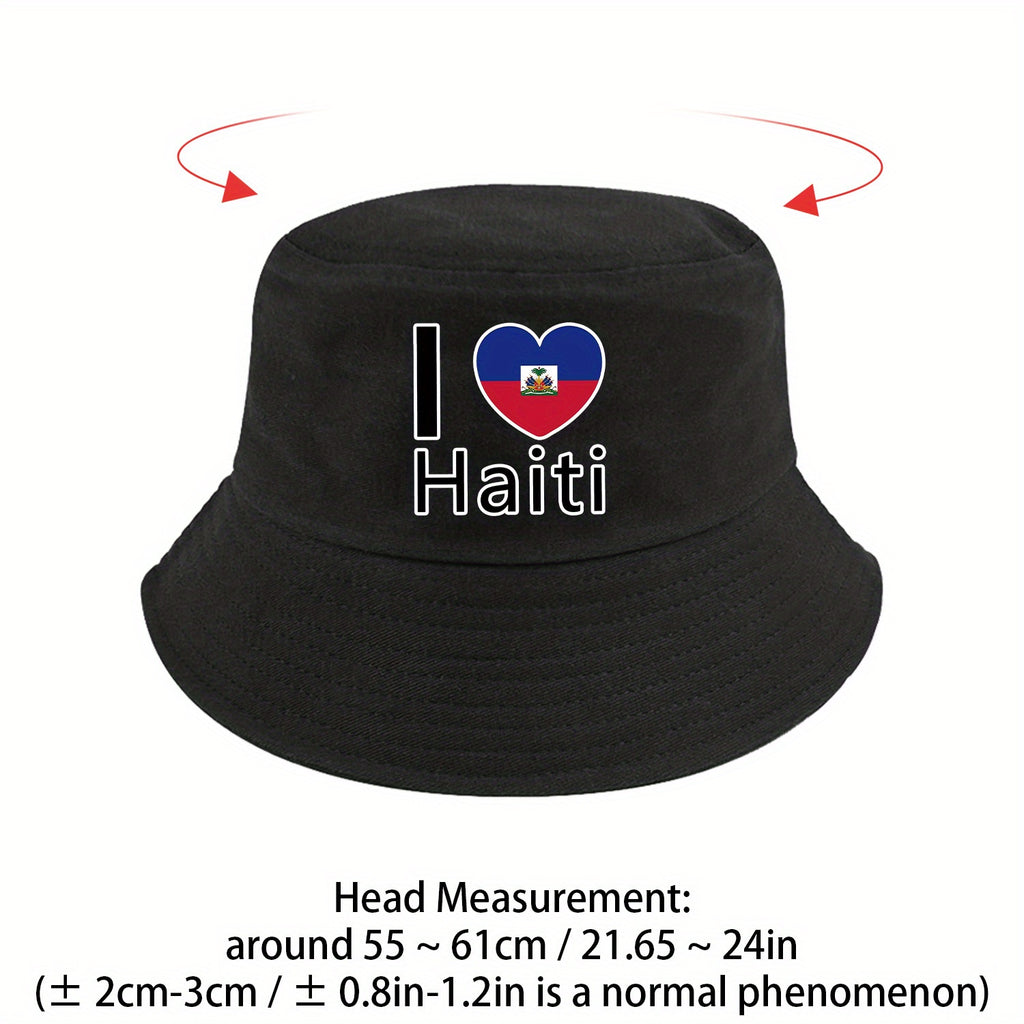 I Love Haiti” Fisherman Hat & Crossbody Bag Set