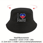 I Love Haiti” Fisherman Hat & Crossbody Bag Set