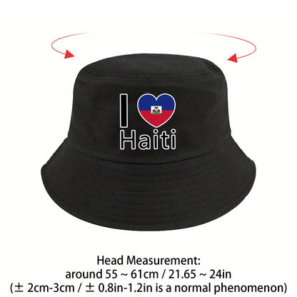 I Love Haiti” Fisherman Hat & Crossbody Bag Set