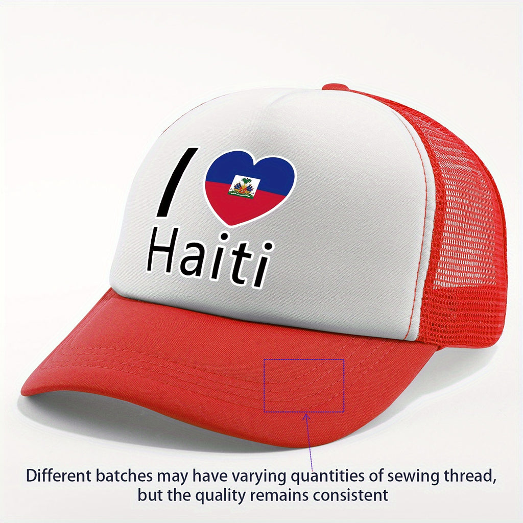 Show your pride in style with the “I Love Haiti” Patriotic Trucker