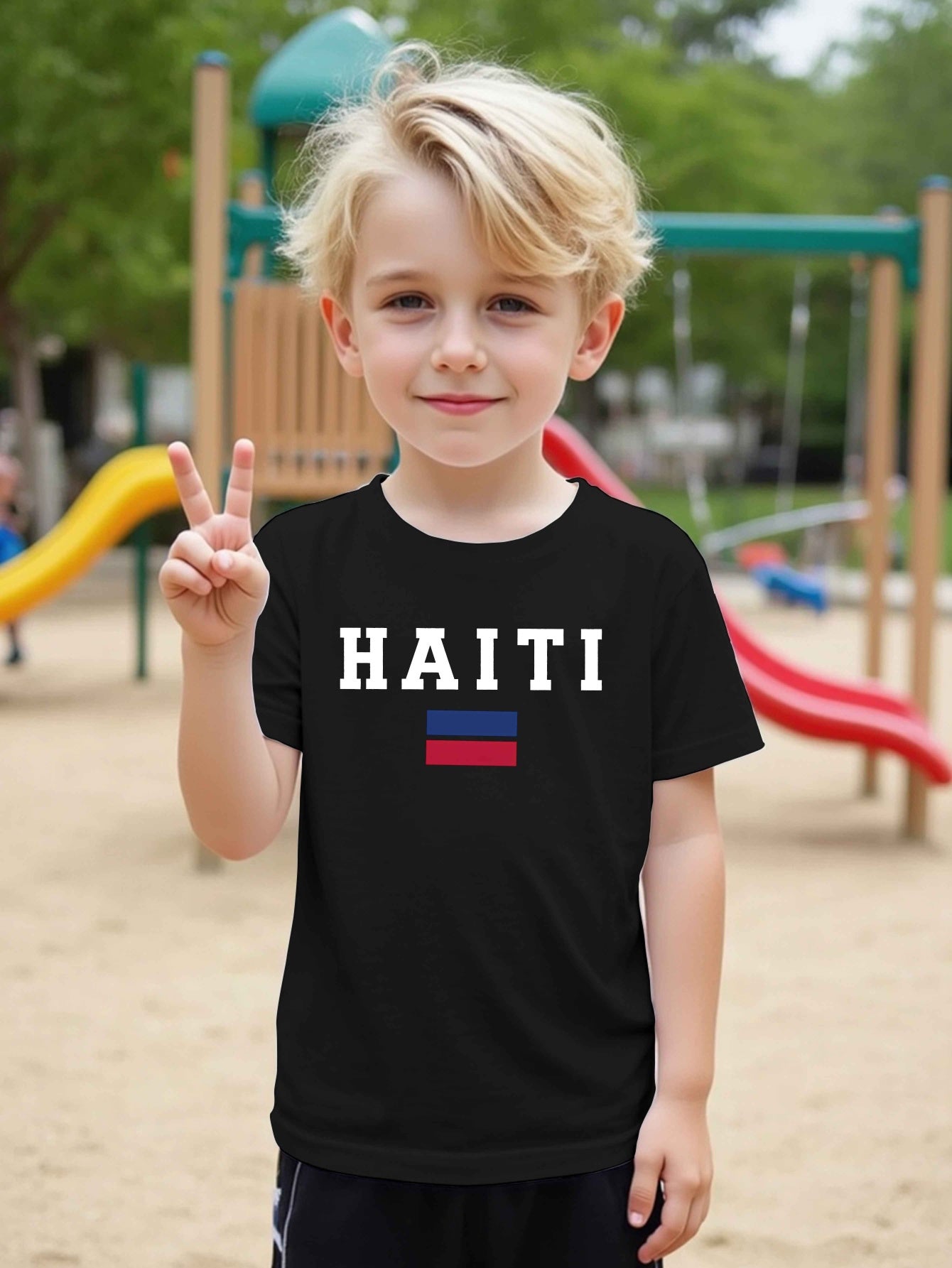 Boys' Haiti Graphic Cotton T-Shirt