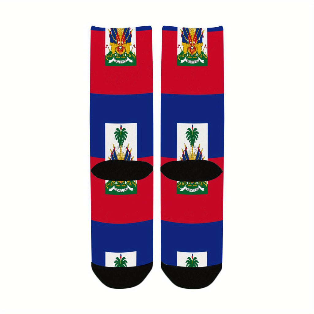 🇭🇹 Haitian Flag Half-Calf Sports Socks