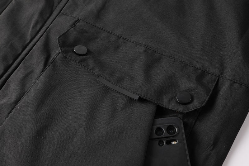 Men’s Casual Stand-Collar Alphabet Print Jacket