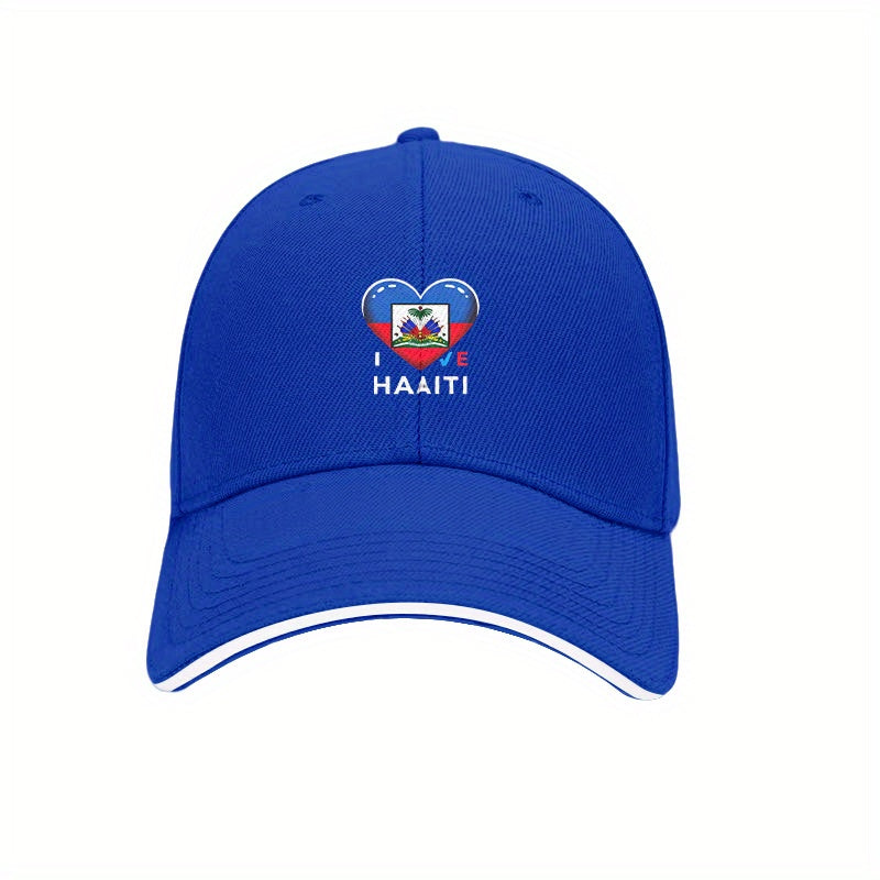 Haiti Flag Heart Baseball Cap – Adjustable for men and women
