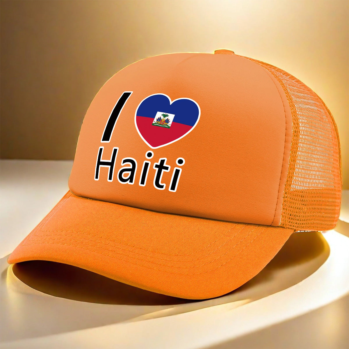 Show your pride in style with the “I Love Haiti” Patriotic Trucker