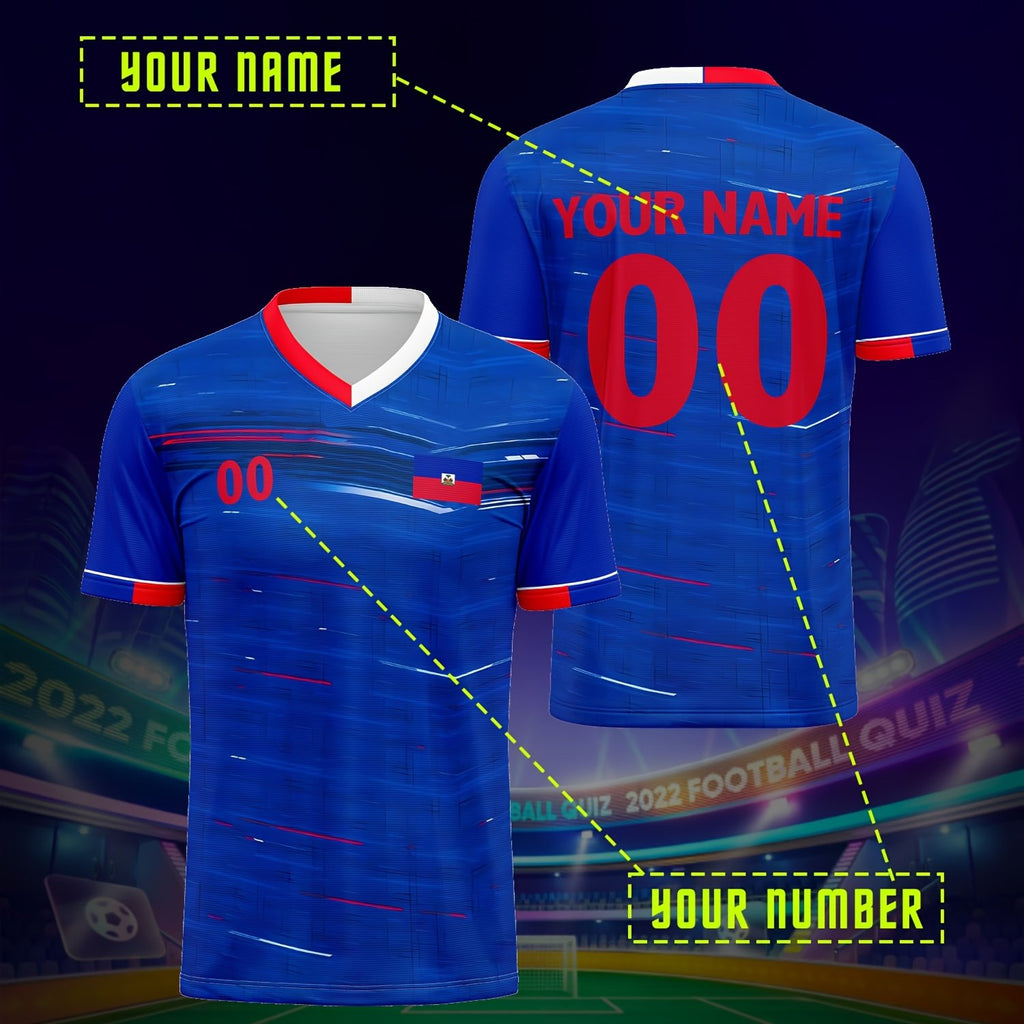 Haitian Football Jersey - Breathable & Comfortable Sports Shirt with Personalized Name