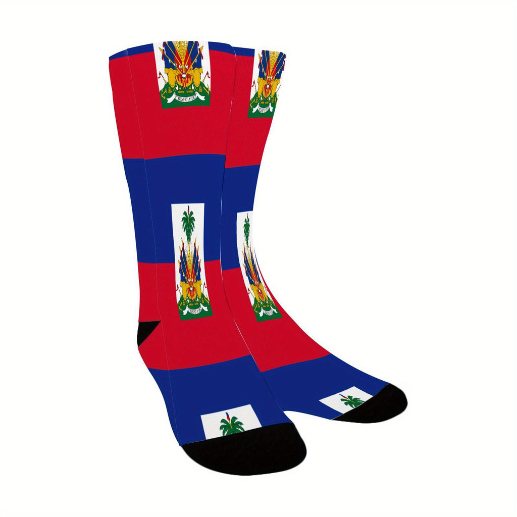 🇭🇹 Haitian Flag Half-Calf Sports Socks