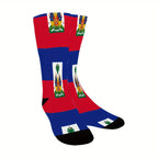 🇭🇹 Haitian Flag Half-Calf Sports Socks