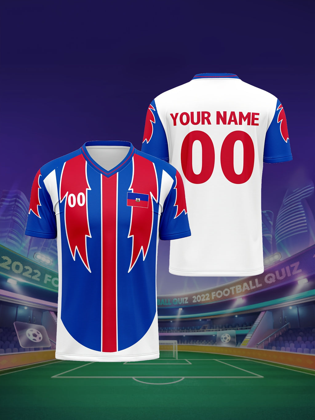 Haitian Football Jersey - Breathable & Comfortable Sports Shirt with Personalized Name