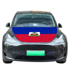 Patriotic Haiti Car Hood Cover – 4x5ft Elastic Bonnet Banner with Haitian Flag