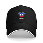 Haiti Flag Heart Baseball Cap – Adjustable for men and women