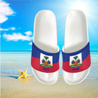 Haiti Flag Design Slippers, Casual Vacation Style