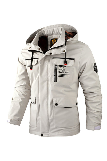 Men's Fashion Casual Windbreaker Jacket, Spring and Autumn Outdoor Lightweight Jacket
