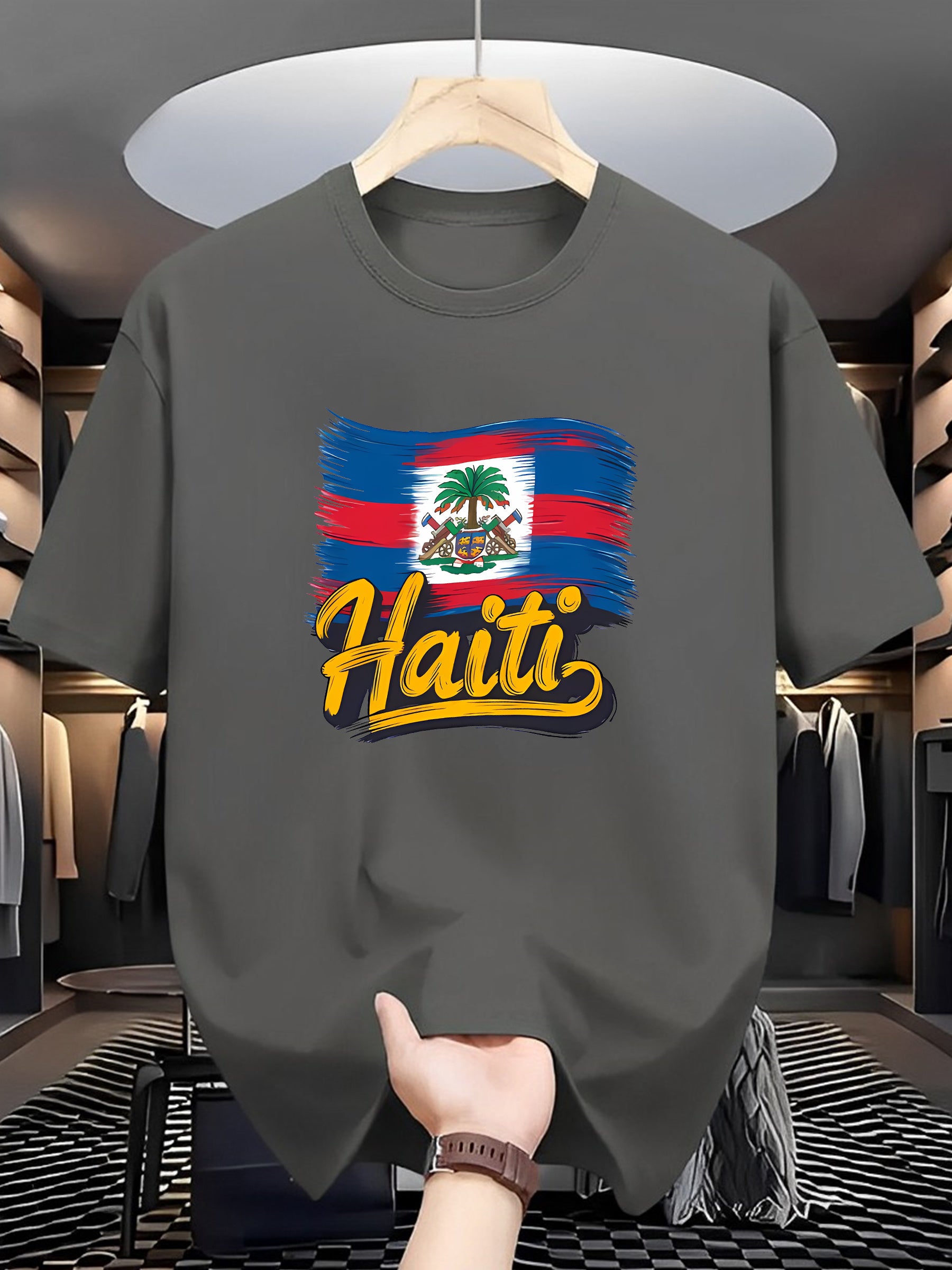 Men's Casual Haiti Graphic Print T-Shirt