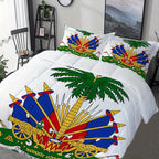 3pcs Haiti Creative Theme Printed Three-Piece Bedding Set, Soft Quilt Cover