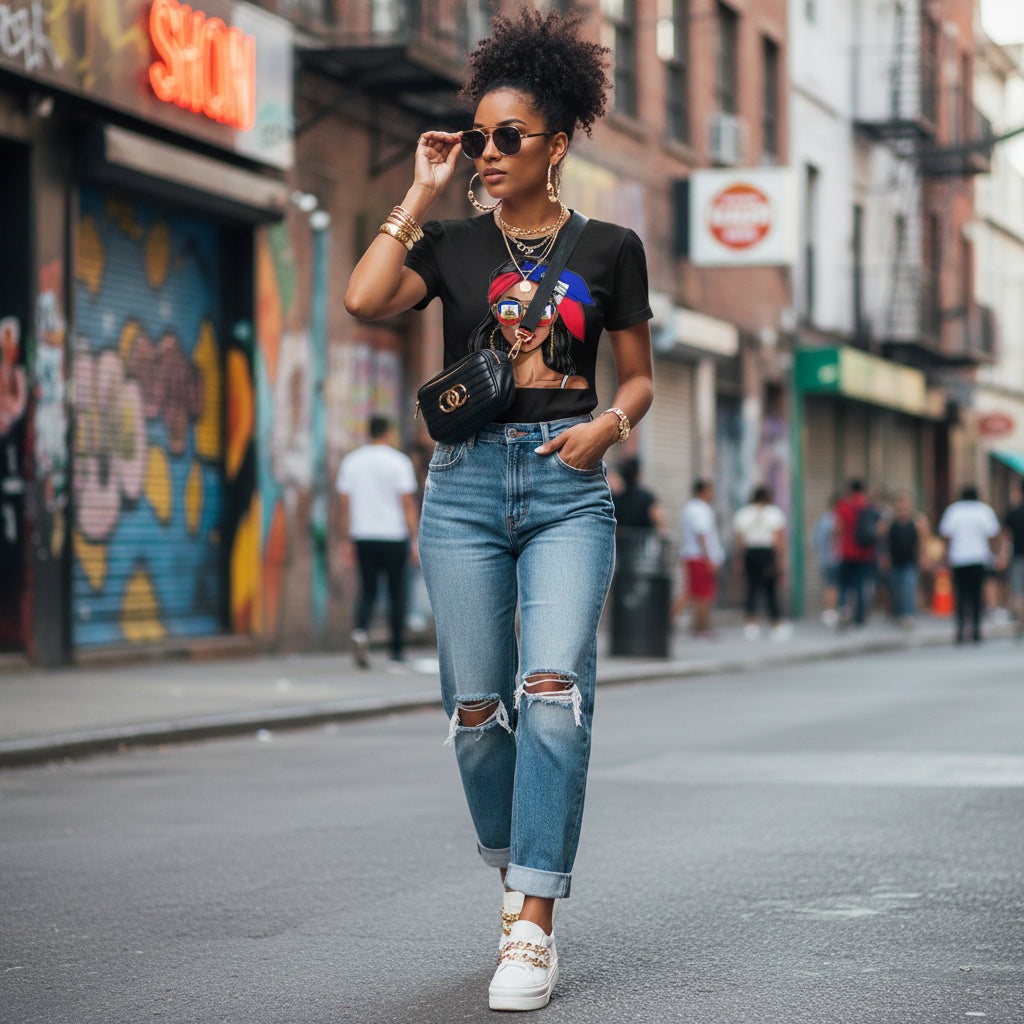 Men and women Haitian Flag Graphic T-Shirt