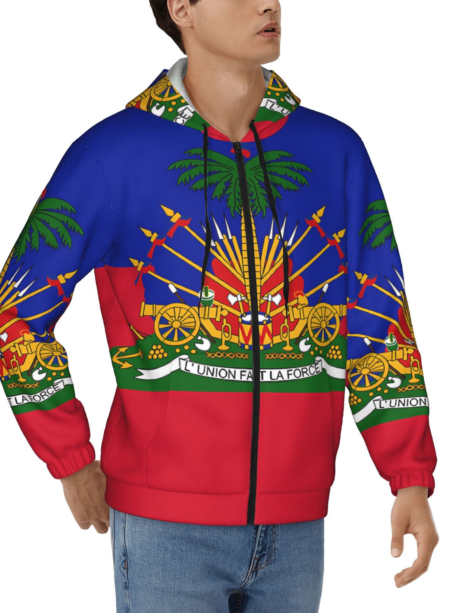 Men’s 3D Skeleton Print Zip Hoodie