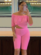 Women's Sexy Off-Shoulder Two-Piece Pantsuit