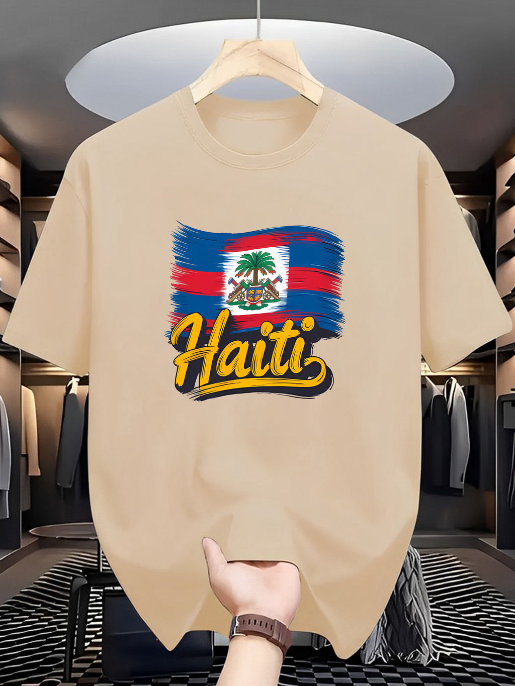 Men's Casual Haiti Graphic Print T-Shirt